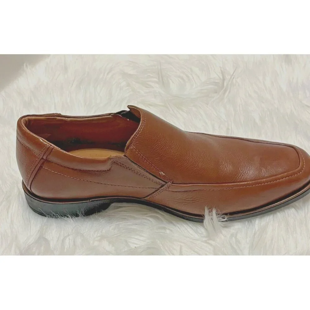 Nordstrom Rack Leather Slip On Dress Shoes Mens Size 11M Brown Absolut Comfort